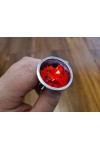 Plug bijou aluminium couleur argent/rouge - BR137S - S