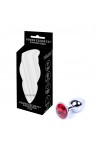 Plug bijou aluminium couleur argent/rouge - BR137S - S