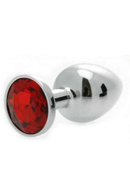 Plug bijou aluminium couleur argent/rouge - BR137S - S