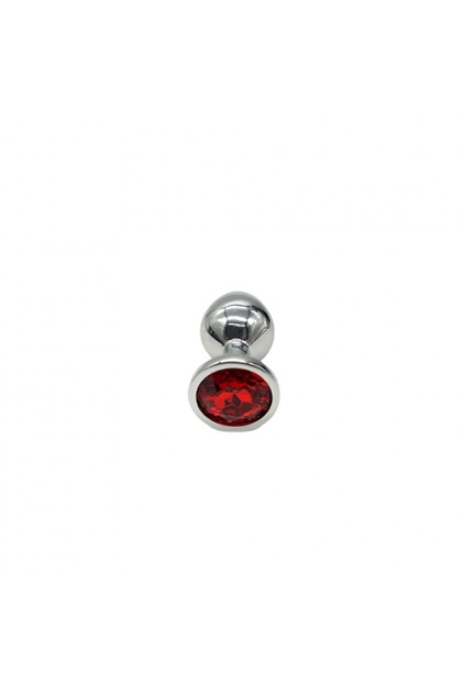 Plug bijou aluminium couleur argent/rouge - BR137M - M