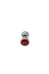 Plug bijou aluminium couleur argent/rouge - BR137M - M