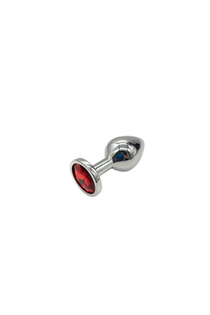 Plug bijou aluminium couleur argent/rouge - BR137M - M
