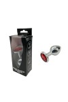 Plug bijou aluminium couleur argent/rouge - BR137L - L