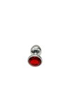 Plug bijou aluminium couleur argent/rouge - BR137L - L