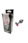 Plug bijou aluminium couleur argent/rose - BR137M - M
