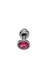 Plug bijou aluminium couleur argent/rose - BR137M - M