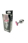 Plug bijou aluminium couleur argent/rose - BR137L - L