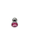 Plug bijou aluminium couleur argent/rose - BR137L - L