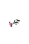 Plug bijou aluminium couleur argent/rose - BR137L - L