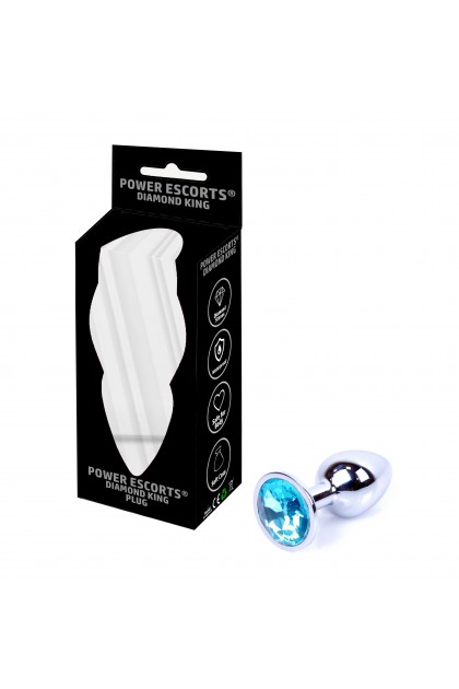 Plug bijou aluminium couleur argent/bleu océan - L