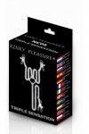 Pinces à tétons et clitoris triple sensation avec chaîne - NC05