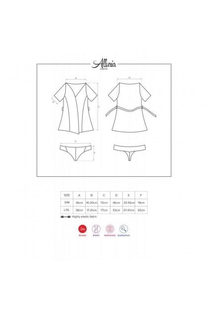 Peignoir noir  alluria - OBSESSIVE - S/M - Love Shop Avenue