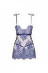 Nuisette  bleu flowlace babydoll - OBSESSIVE - L/XL