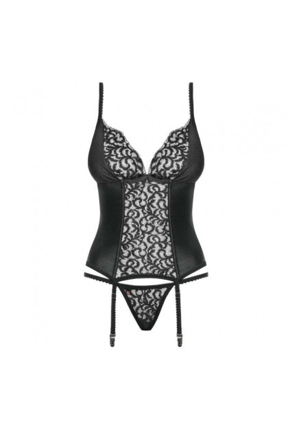 Guêpière noire avec string laluna corset - OBSESSIVE - L/XL