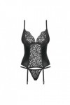 Guêpière noire avec string laluna corset - OBSESSIVE - L/XL