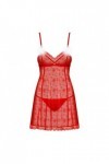 Nuisette  rouge claussica babydoll - OBSESSIVE - M/L