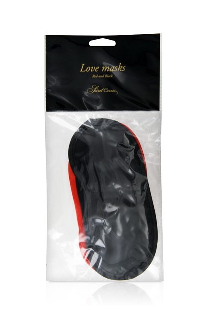 JEU DE 2 MASQUES SATINÉS ROUGE ET NOIR