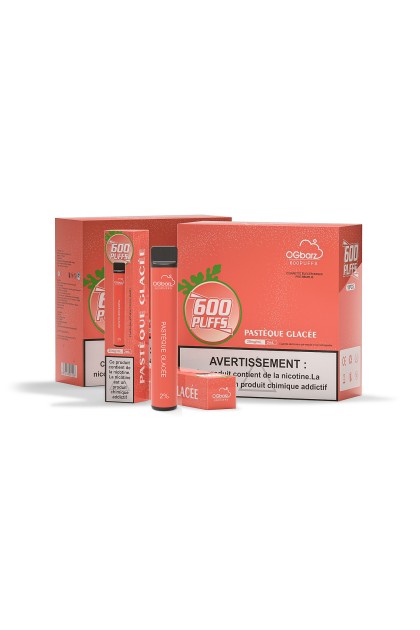 CIGARETTE ÉLECTRONIQUE OGBARZ 600 PUFFS - GOUT PASTÈQUE GLACÉE