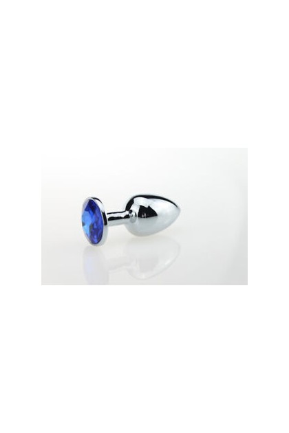 Plug bijou aluminium couleur argent/bleu nuit - BR137S - L