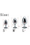 Plug bijou aluminium couleur argent/bleu nuit - BR137S - L