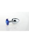 Plug bijou aluminium couleur argent/bleu nuit - BR137S - M