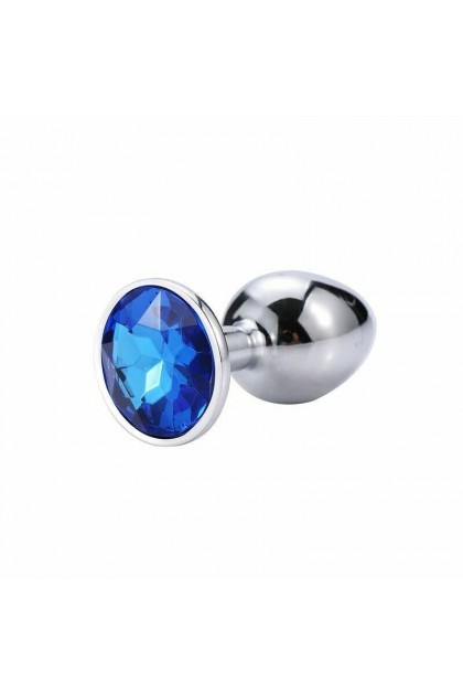 Plug bijou aluminium couleur argent/bleu nuit - BR137S - S