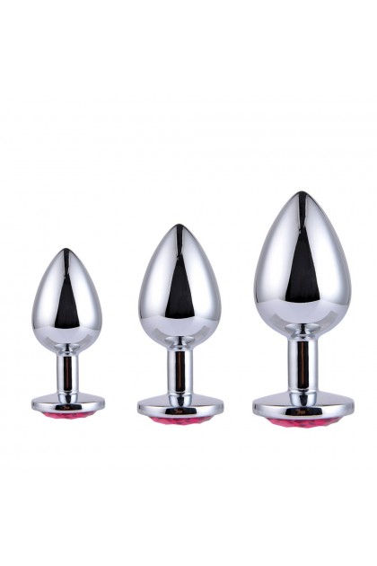 COFFRET 3 PLUGS ALUMINIUM ARGENT - S - M - L - BLEU NUIT - BR138