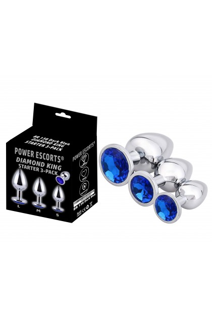 COFFRET 3 PLUGS ALUMINIUM ARGENT - S - M - L - BLEU NUIT - BR138
