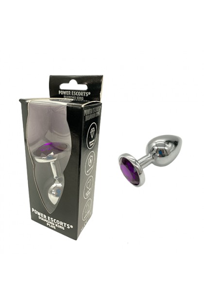 Plug bijou aluminium couleur argent/violet - L - Love Shop Avenue