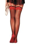 BAS COUTURE ANNE D'ALES FLORA NOIR/ROUGE -T1
