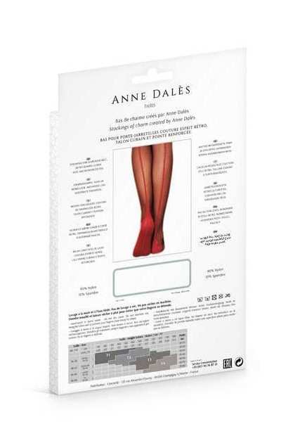 BAS COUTURE ANNE D'ALES FLORA NOIR/ROUGE -T1
