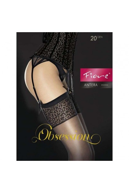 BAS NOIR PORTE JARRETELLE ANTERA - FIORE - TAILLE 2