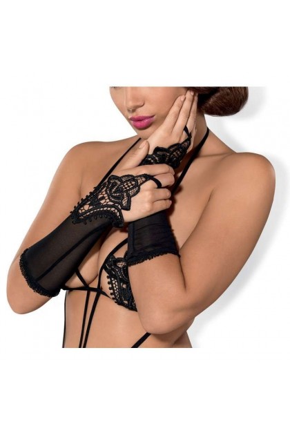 Mitaines noir luiza mittens - OBSESSIVE - OS - Love Shop Avenue