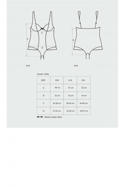 BODY AMANTA TEDDY - OBSESSIVE - 2XL/3XL
