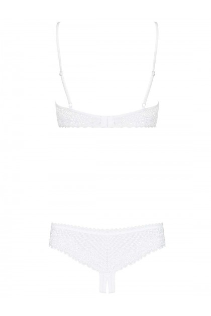 ENSEMBLE LINGERIE BLANC ALABASTRA SET - OBSESSIVE - S/M