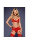 ENSEMBLE LINGERIE ROUGE HEARTINA SET - L/XL