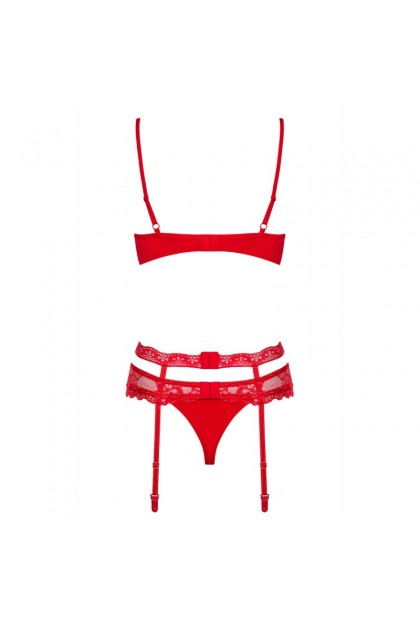 ENSEMBLE LINGERIE ROUGE HEARTINA SET - L/XL