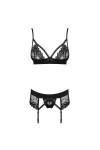 ENSEMBLE LINGERIE NOIR WONDERIA - OBSESSIVE - L/XL