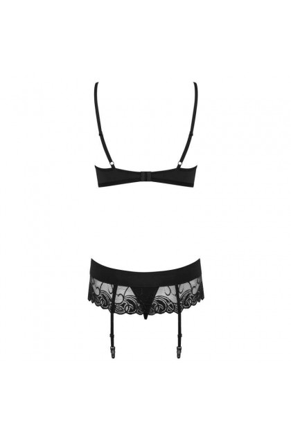 ENSEMBLE LINGERIE NOIR WONDERIA - OBSESSIVE - L/XL