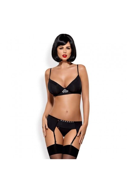 Ensemble lingerie noir gretia set - OBSESSIVE - L/XL