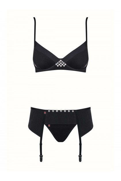 ENSEMBLE LINGERIE NOIR GRETIA SET - OBSESSIVE - L/XL