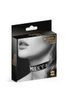 COLLIER STRASS CUIR SEXY