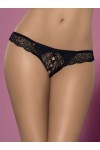 STRING OUVERT NOIR MIAMOR CROTCHLESS THONG - OBSESSIVE - L/X