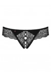 STRING OUVERT NOIR MIAMOR CROTCHLESS THONG - OBSESSIVE - L/X