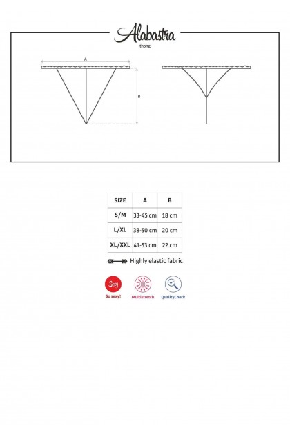 STRING BLANC ALABASTRA THONG - OBSESSIVE - XXL