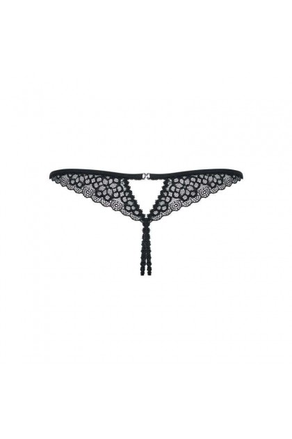 String ouvert noir liferia crotchless thong - OBSESSIVE - L/XL