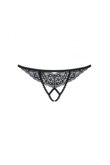 String ouvert noir liferia crotchless thong - OBSESSIVE - L/XL