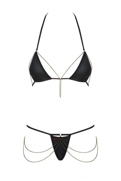 Ensemble lingerie bijoux 2 pieces noir redella micro set - L/XL
