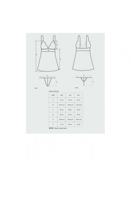 Nuisette  noir idillia babydoll - OBSESSIVE - L/XL - Love Shop Avenue