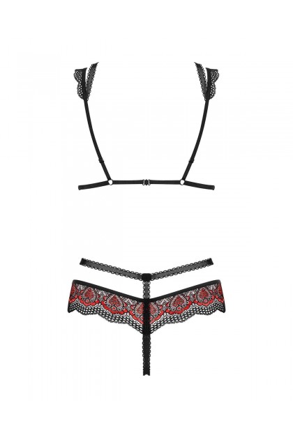 Ensemble de lingerie rouge et noir megies  set - S/M